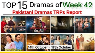 Pakistani Dramas Online TRPs Report  Week 42 2024  Top 15 Highest Rating Dramas of this week [upl. by Eidson]