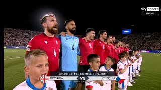 Georgia vs Czech Republic National Anthem  UEFA Nations League 202425 [upl. by Esinehs]