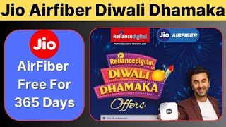 Jio Airfiber Diwali Dhamaka Offer 2024  1 Year Free Plan jio jioairfiber jiodiwalioffer tech [upl. by Myrta]