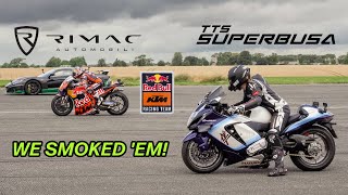 MotoGP Bike v SuperBusa v Rimac Hypercar Carwow Drag Race [upl. by Lalaj334]