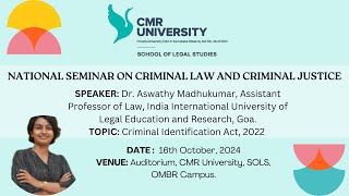 Dr Aswathy Madhukumar on Criminal Identification Act 2022 [upl. by Aynekal]