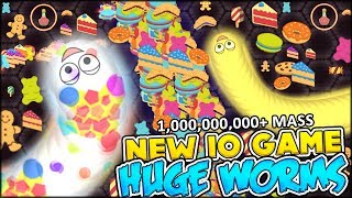 BRAND NEW IO GAME  WARNING HUGE THE BIGGEST WORMS EVER  WORMATEio Games like Slitherio [upl. by Sneve]