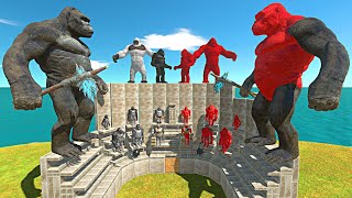 Big Fight in Legendary Arena  Mutant Primates vs Red Fake Itself  Animal Revolt Battle Simulator [upl. by Adirf]