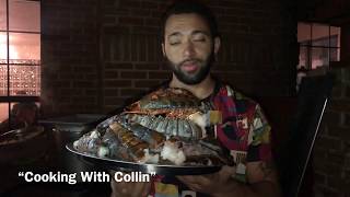 Lemon Garlic Butter Sauce Over Spiny Lobster Tails Chef Collin White [upl. by Acimaj]