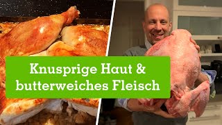 Thanksgiving Truthahn Rezept  knusprige Haut amp butterweiches Fleisch Corona Edition 2020 [upl. by Shiau]