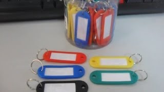 Plastic Key ID Label Tags with Split Ring 402380 [upl. by Noelopan711]