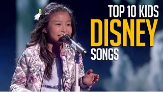 Top 10 Kids Singing DISNEY Songs on Talent Shows [upl. by Aicirtak]