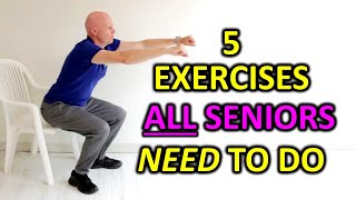 5 Essential Exercises For Seniors Over 60 [upl. by Eob]