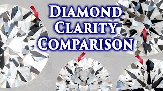 Diamond Clarity Comparison VS1 vs VS2 SI1 SI2 VVS1 VVS2 I1 IF I2 I3 FL Ring Chart Explained Scale SI [upl. by Leahcir635]