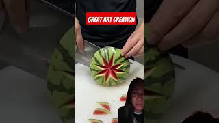 Great Art Creation watermelon fruitcarvingwatermelon watermeloncarving satisfying shorts fyp [upl. by Eppes]