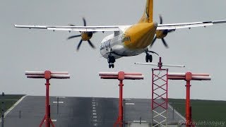 ATR Crosswind Difficulties Landings amp Takeoffs Aurigny ATR42 amp Aer Lingus ATR72  Bristol Airport [upl. by Ordep]