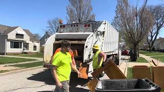 CCC Leach 2RII rear loaders packing bulk  City of Brook Park [upl. by Llabmik]