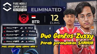 HIGHLIGHT DUO GENFOSZUXXY 12 ELIMS MATCH 1 SANHOK  PMSL SUPER SUNDAY WEEK 1 [upl. by Ylam707]