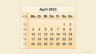 Kalender April 2023 [upl. by Fang]