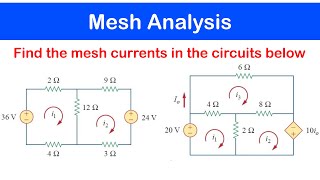 ☑️14  Mesh Analysis with Voltage Sources [upl. by Haronid326]