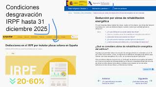 Desgravar en el IRPF la instalación fotovoltaica Renta y paneles Certificado energético [upl. by Klein]