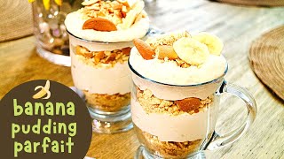 I Made a Delicious 🍌Banana Pudding Parfait  Simple Dessert  ThymeWithApril [upl. by Clapper]