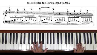 Czerny Études de mécanisme Op 849 No 2 Piano Tutorial [upl. by Eadwina]