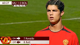 Cristiano Ronaldo First Match For Man Utd [upl. by Nwadahs]