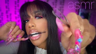 ASMR  Ratchet Popular Girl Does Your Eyebrows In The Back of Class w Gum Chewing Roleplay [upl. by Nolana]