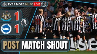 NUFC LIVE PREMIER LEAGUE MATCH REACTION  Newcastle United 11 Brighton [upl. by Obediah]