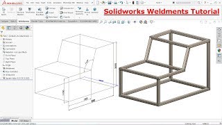 Solidworks Weldments tutorial steel structure [upl. by Clough539]