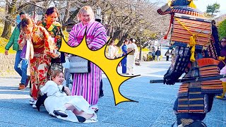 48 SAMURAI Mannequin Prank in Kyoto Japan  Japanese shogun prank for traveler at Kiyomizu Temple [upl. by Siward]