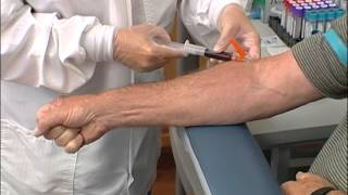 How to perform a venipuncture using a syringe [upl. by Rasia]