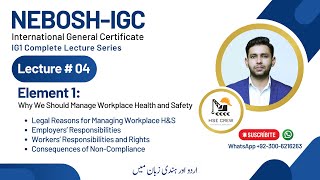 NEBOSH IGC Lecture 4 Element 12  Regulating Health and Safety [upl. by Wirth]