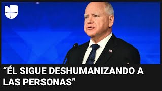 Walz critica a Trump por su promesa fallida de muro fronterizo y por “deshumanizar” a indocumentados [upl. by Orban]