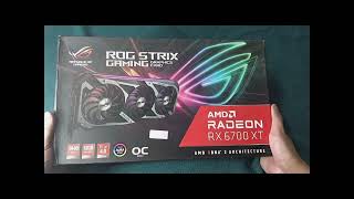 ASUS ROG STRIX AMD Radeon Rx 6700XT Unboxing [upl. by Lorene]