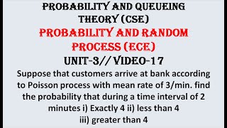 Poisson process Problem1  PQTCSE PRPECE UNIT3 VIDEO17 [upl. by Htaras970]