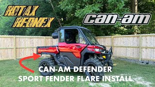 CANAM DEFENDER SPORT FENDER FLARE INSTALL [upl. by Ellenehc]