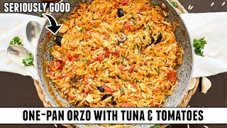 OnePan Orzo with Tuna amp Tomatoes  BudgetFriendly 20 Minute Recipe [upl. by Lebasy32]