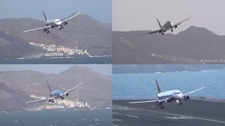 INTENSE Landings GoArounds GUST WINDS 37KT in Madeira [upl. by Aikenat]