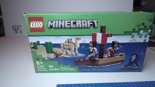 Lego Minecraft The Pirate Ship Voyage set 21259 review [upl. by Arahsak]