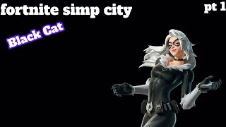 Fortnite Black cat does Custom Emote Fortnite Simp city [upl. by Pironi235]