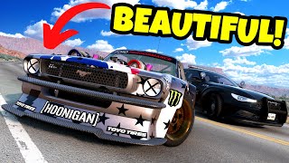 INSANE Police Chase Against HOONICORN V2 in BeamNG Drive Mods [upl. by Ydennek]