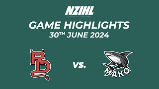 Game Highlights Canterbury Red Devils vs Auckland Mako  NZIHL 30th June 2024 [upl. by Brunhild]