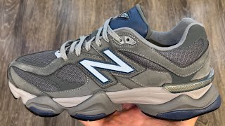 New Balance 9060 Castlerock Grey Navy Blue Shoes [upl. by Mal]