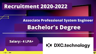 DXC Technology Off Campus Drive For 2022 Batch  DXC Recruitment 2021  DXC Hiring 2020 Batch [upl. by Cloe]