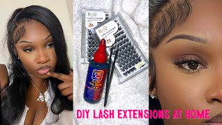 DIY Lash Extensions at Home ft BampQ Lash Clusters  Amazon [upl. by Annol]