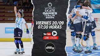 HOCKEY SOBRE PATINES  MUNDIAL FEMENINO EN VIVO  SEMIFINALES  NOVARA 2024 ARGENTINA VS ESPAÑA [upl. by Viquelia]