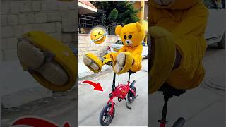 Teddy🧸on Mini Cycle 💥🤣……funnyshorts comedy minicycleride [upl. by Roos]