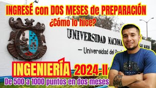 INGRESO a la UNMSM con tan solo DOS MESES de PREPARACIÓN Admisión 2024II INGENIERÍA MECÁNICA DE F [upl. by Merry697]