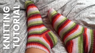 Knitting Socks on Double Pointed Needles Beginner Friendly [upl. by Sawyer]