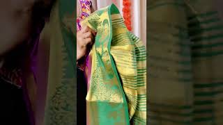 Cotton silk saree draping tricks  saree cottonsarees cottonsilksaree draping [upl. by Noxas]