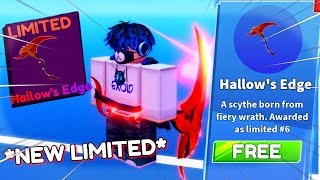 HOW TO GET NEW LIMITED HALLOWS EDGE IN BLADE BALL FOR FREE Roblox [upl. by Feld]