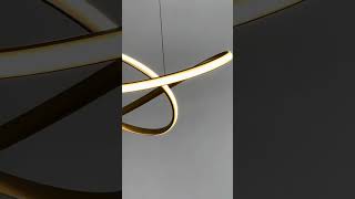 LUMINÁRIA DE TETO MODERNA LUSTRE PENDENTE LED INFINITO DOURADO PARA SALA E QUARTO luminaria lustre [upl. by Buerger]