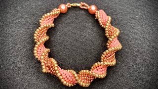 Flat Spiral Beading Bracelet 💎 Beading Tutorial [upl. by Samau]